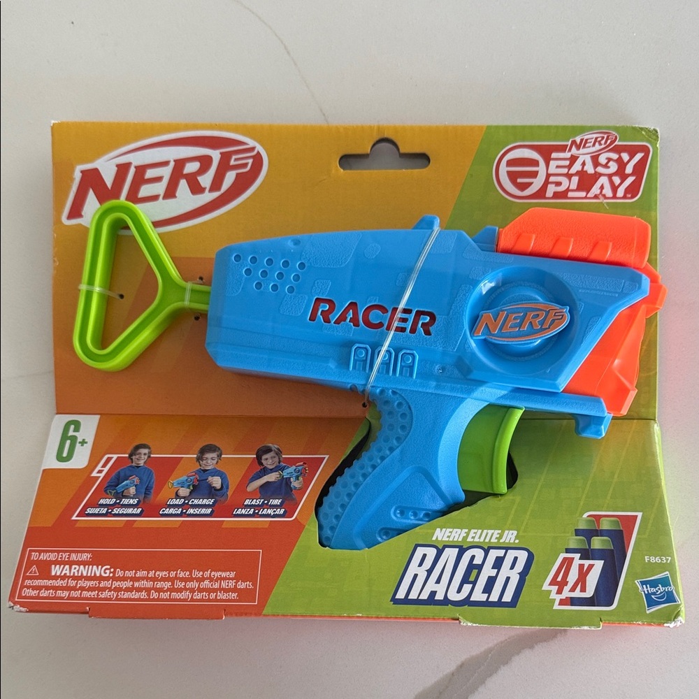 Nerf Elite Junior Racer Easy Play Dart Blaster